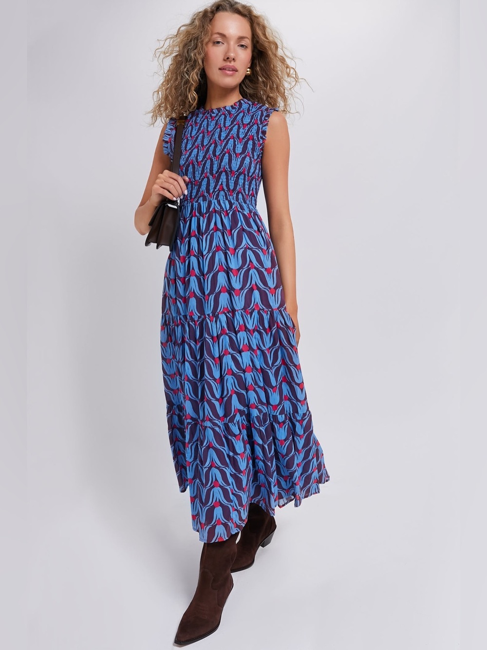NWT Oliphant Exclusive Tulip Smocked Maxi Dress - size small - Picture 3 of 4